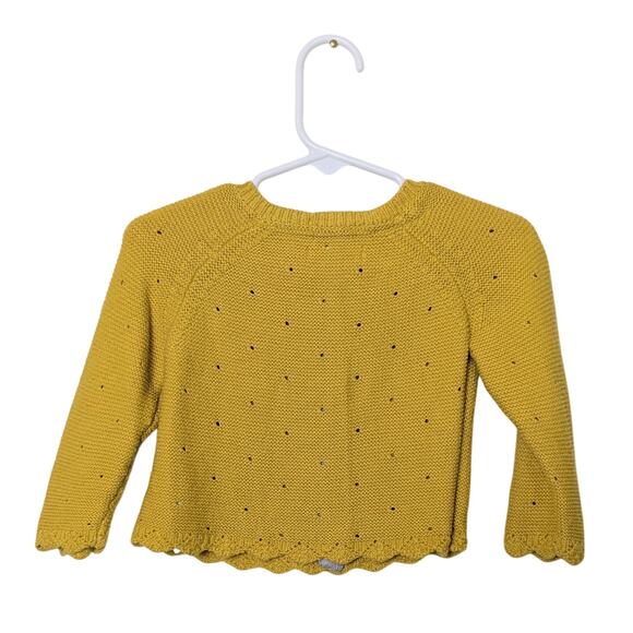 Baby Boden Cashmere Cotton Blend Gold Yellow 3 Button Cardigan Baby Girl Size 3M - Picture 2 of 10
